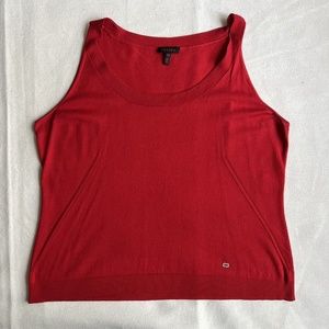 ESCADA Top 44 Red Silk Cashmere Blend Sleeveless Scoopneck Knit Tank